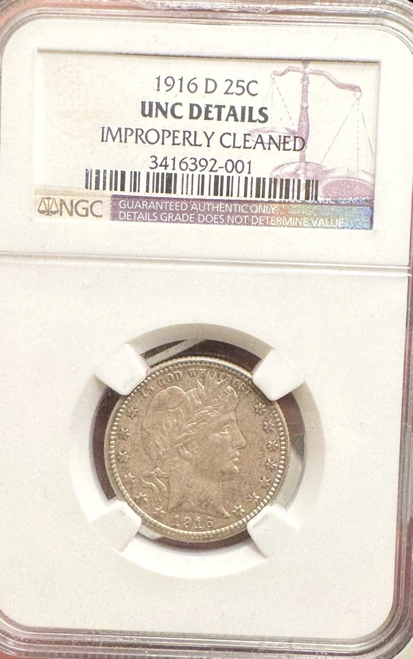 1916-D Barber Quarter NGC Uncirculated - Image 3 of 4