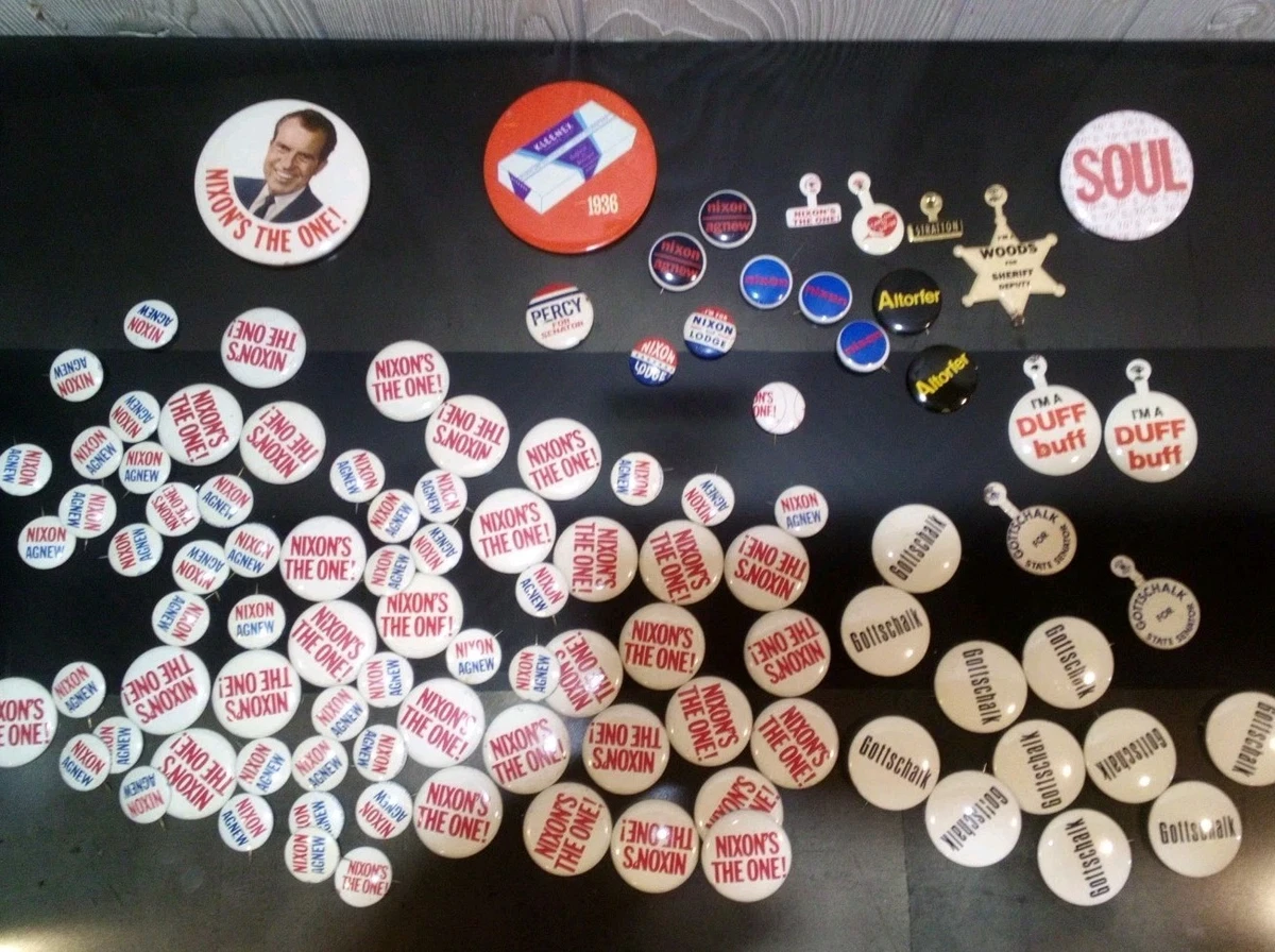 ニクソン　米国大統領選挙キャンペーン　ボタンバッジ、ラペルタブ　6点セット Nixon Campaign Button for sale | eBay