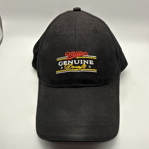 Miller Genuine Draft Black Promotional Cap Hook Loop Adjustable Preowned