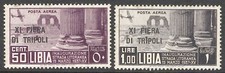Libya 1937 Trade Fair 50c. Purple (Air) & 1l. Black SG 86-87 (MNH)