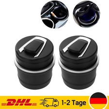 2x Auto-Aschenbecher für Getränkehalter LED Wind-Ascher mit Deckel Reise