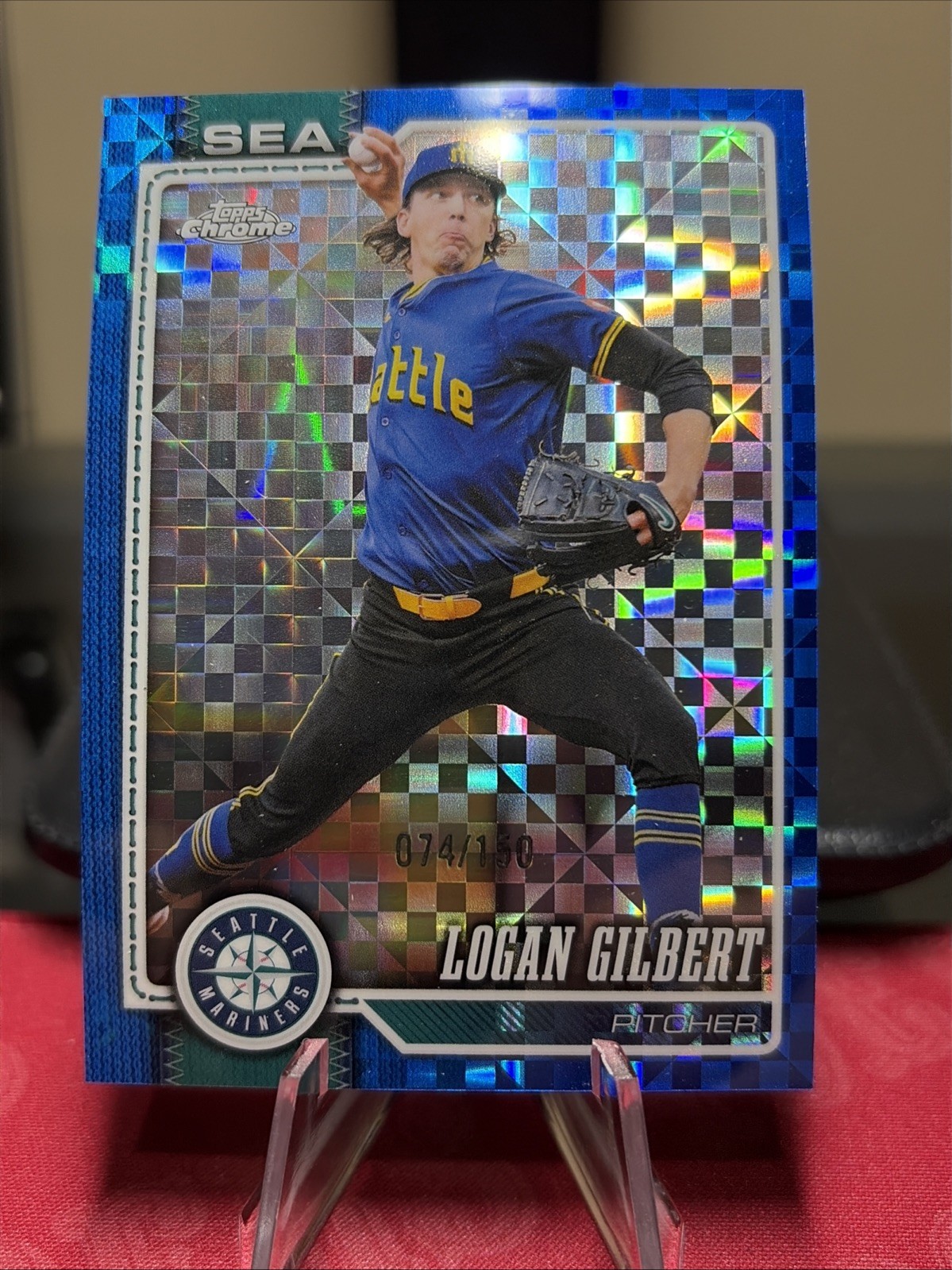 Logan Gilbert 2026 Topps Chrome Blue X-fractor /150
