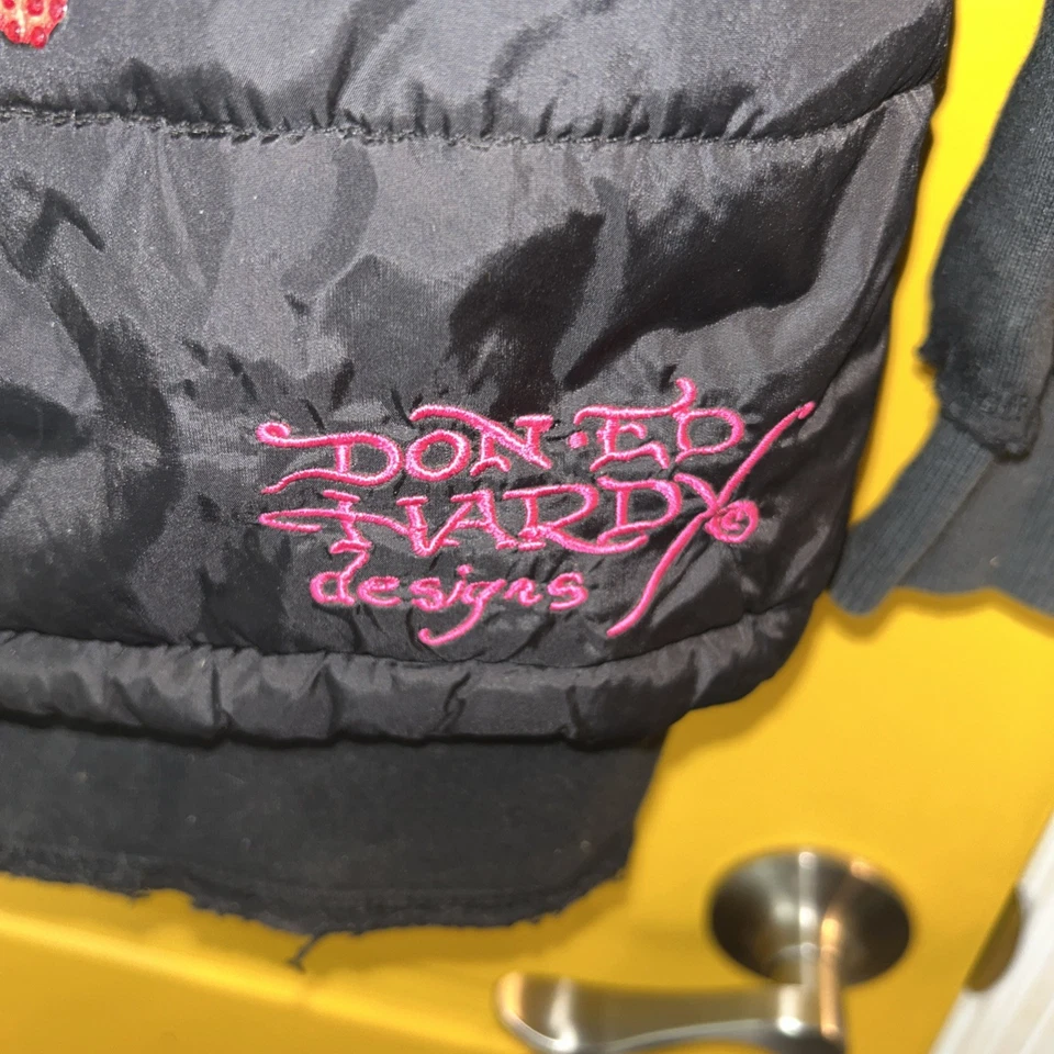 Chaleco con Capucha Vintage Y2K Ed Hardy Eternal Love Jóvenes Niñas 10 Mediano Envejecido Foto 4 de 4