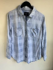 Rails Button Down Shirt Women's Medium Plaid Blue Long Sleeve Casual Top EUC