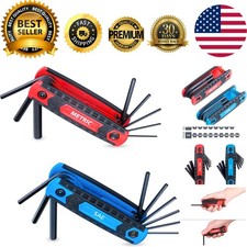 17-Piece Folding Hex Key Wrench Set, Metric 1.5mm - 8mm, SAE 5/64” - 1/4” | ...