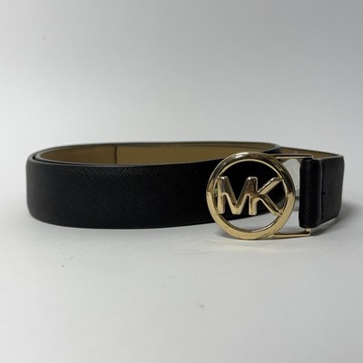 Michael Kors Black Belt with Gold MK Circle Buckle NEW Michael Kors Women main image 4