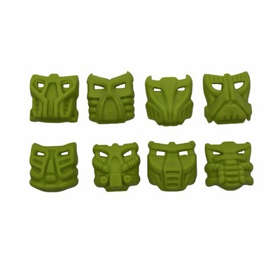 LEGO 8x Bionicle Nuhvok Lime Green Krana Mask Set Xa Za Vu Ca Yo