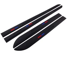 4 Pcs Soft Rubber Car Side Skirt Door Side Line Sill Garnish Body Molding Trim