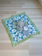 Carters Baby Elephant Lovey Security Blanket Green Blue Plush Comfort Toy