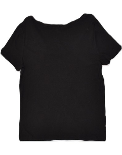 CHAPS Womens Blouse Top UK 14 Large Black Cotton XR10 - Picture 2 of 3