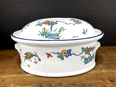 Vintage Porcelaine de Paris for Gorham 2.5 Qt. Oval Covered Casserole  Near MINT