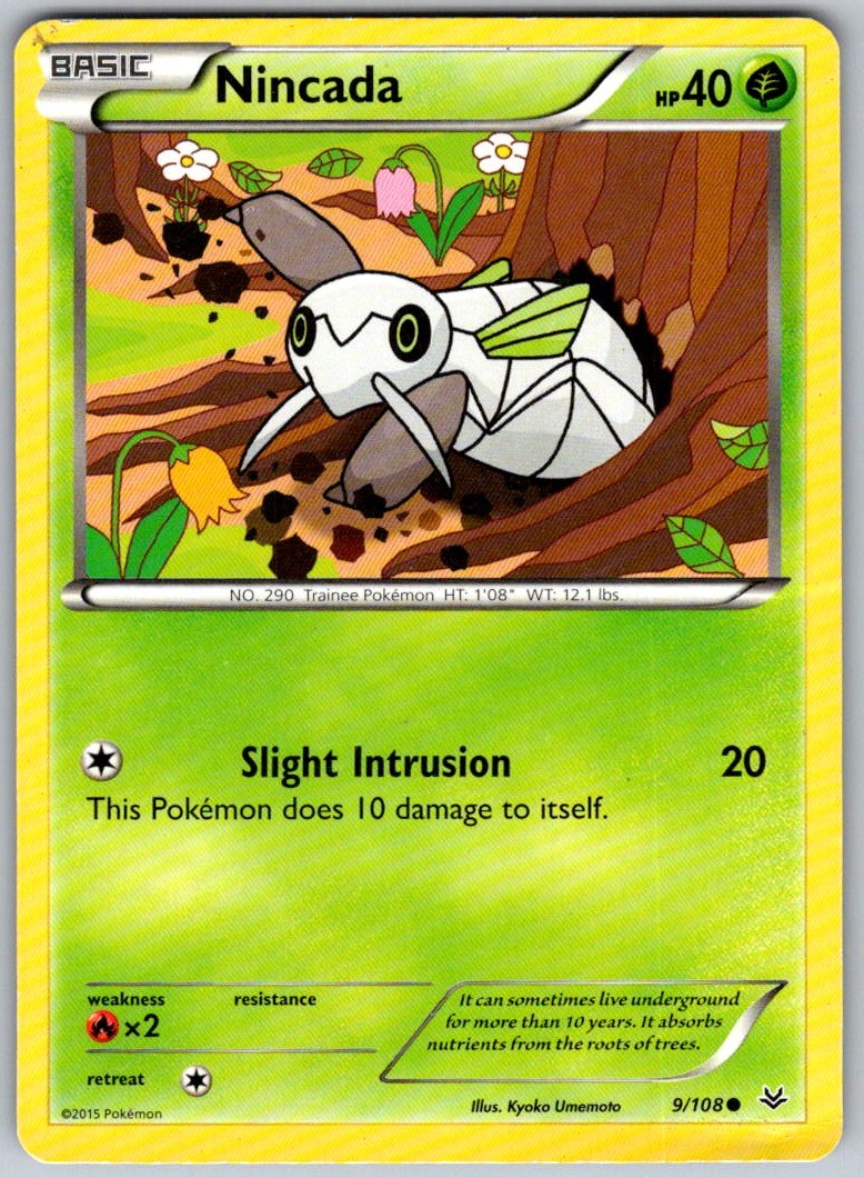 2015 Nincada 9/108 Pokemon Roaring Skies C
