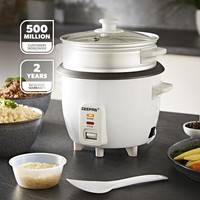 GEEPAS Mini Rice Cooker 0.6L with Steamer Non-Stick Keep Warm 300W