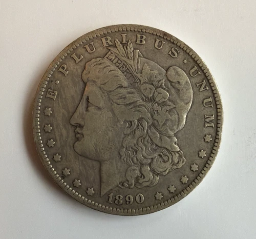 1890 Morgan Dollar F-VF U.S. coin $1 90% silver KM110