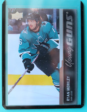 2021-22 Upper Deck Young Guns Rookie Card Ryan Merkley #710 San Jose Sharks. rookie card picture