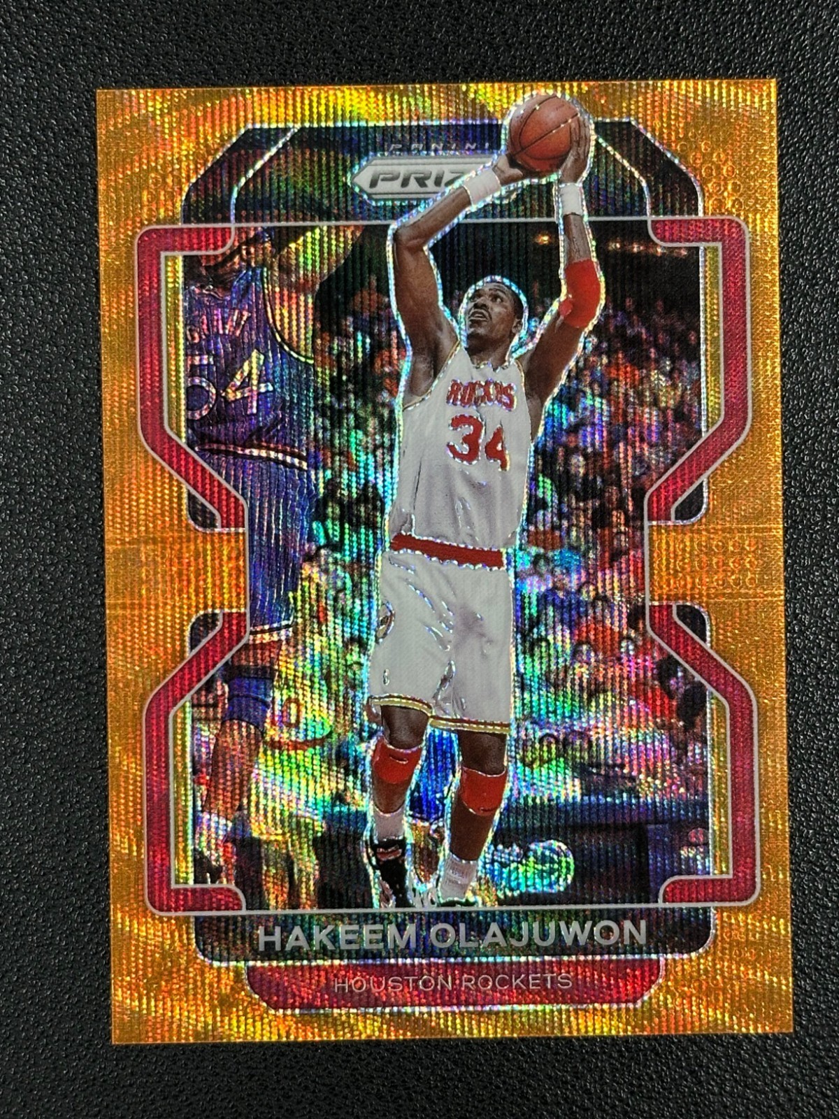 2021 Panini Prizm Hakeem Olajuwon Orange Wave 47/60 Rockets#Z