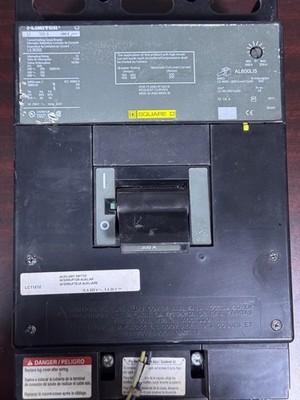 SQUARE D 300 AMP CIRCUIT BREAKER 3 POLE 600 VAC LIL363008041 TRIP LIL36300