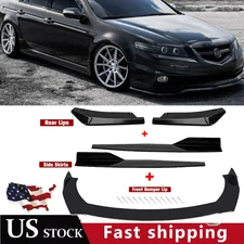 Front Bumper Lip Chin Spoiler Body Kit Splitter Side Skirt For Acura ILX TLX TSX