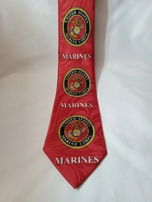 Steven Harris Novelty Necktie United States Marine Corps USMC emblem Red / Black - Image 1 of 3