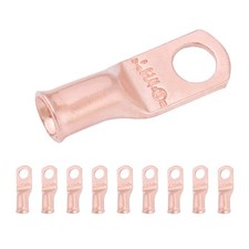 SELTERM 10pcs 6 AWG 1/4" Stud Battery Lugs, Heavy Duty Wire Lugs, Ring Term...