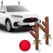Car Christmas - Xmas Decorations for Car - Window Reindeer Antlers and Nose