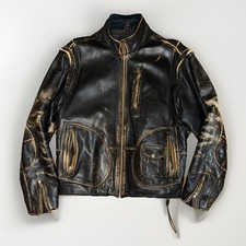 Vintage Harley Davidson Panhead Biker Leather Jacket L Rare Read Description