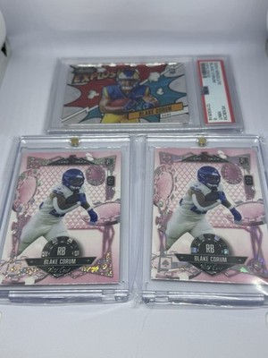 Blake Corum 2024 Absolute Explosive PSA 9/ Blake Corum Two 1/2 Pink Wild Card 