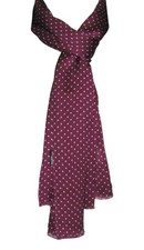 SZALIKI SUPERNOVA Bordowy Jedwab Długi Polka Dot Mod Szalik Retro lata 60. Liam Oasis