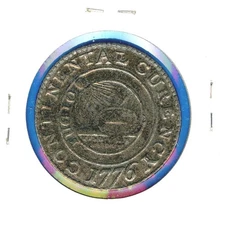 Fantasy Coin 1776 Chained Center 1 1/2" Vintage Medal Pewter Token