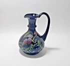 Fenton Black Midnight Safari 7" Pitcher Vase Hand Painted signed by J. Harrison