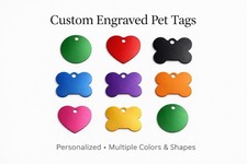 Personalized Aluminum Pet ID Tag Engraved Dog Cat Name Tag