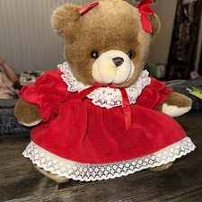 Vintage Fiesta Teddy Bear Dressed Girl 1989 Christmas