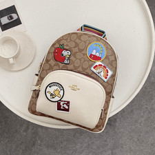 Zaino Coach x Snoopy Peanuts firmato tela pelle borsa toppa