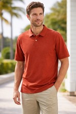 Eddie Bauer Polo Shirt XL Orange 100 Cotton Short Sleeve Casual Men s