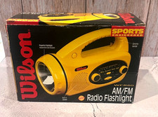 Vintage Wilson AM/FM Radio Flashlight Bright Yellow Model WFR60 New Open Box