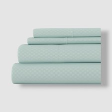 ienjoy Home Blue Expressed In Embossed Checkered 4-Pc. Sheet 'King Size Set