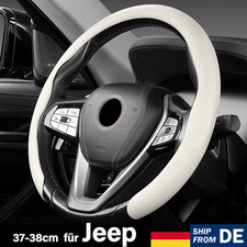 Für Jeep Neustes Nappaleder Auto Lenkradbezug Anti-Rutsch Mode Weiß / Schwarz