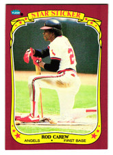 1986 Fleer Sticker - Rod Carew #20 California Angels HOF