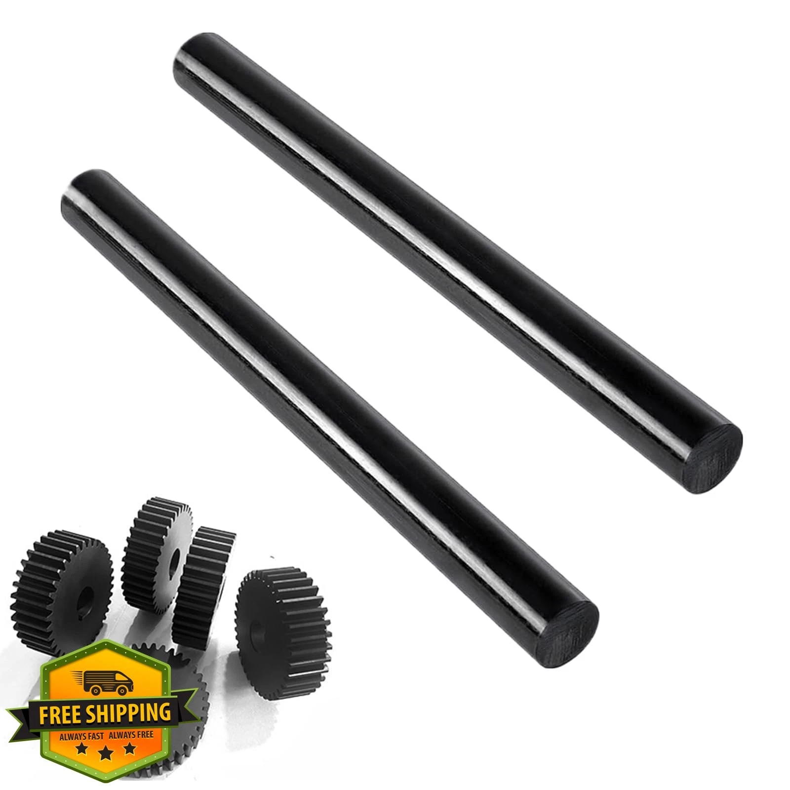 Gootd POM-C Rod 3/4"x9.8" Black White 2 Pk