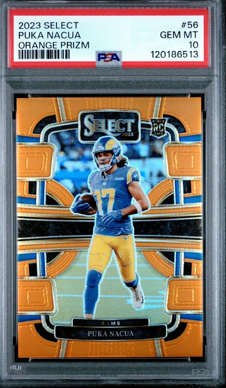 2023 Panini Select  PUKA NACUA Orange Prizm /49 RC #56 PSA 10 🔥 LQQK🔥 ALL-PRO