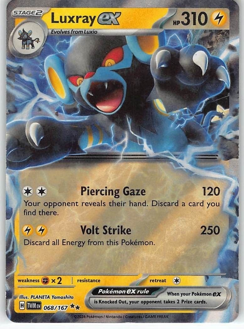 Luxray ex SV06: Twilight Masquerade #068/167 Holo Double Rare Pokemon TCG NM