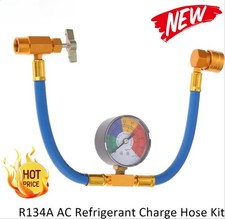 R134A AC Recharge Hose Kit with Gauge 1/2 Sel...
