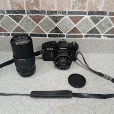 Vivitar XV-20 35mm Film Camera Lot w/200mm Lens/ 50mm Lens -UNTESTED- MI Japan