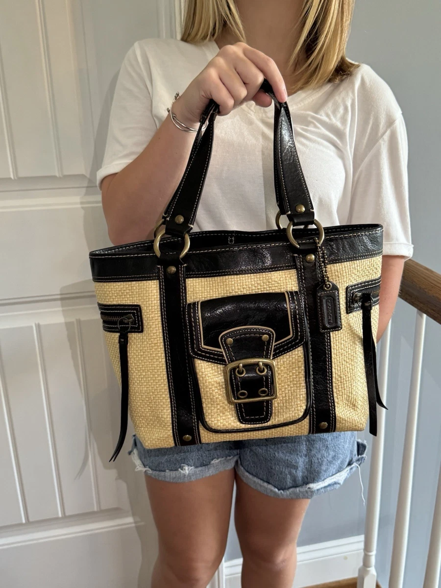 ショルダーバッグ Coach Legacy Buckle Straw Shoulder Bag Coach Legacy Shoulder Bag Women's Straw Exterior Bags & Handbags