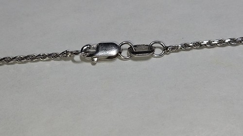 Solid 14k white gold Italian diamond-cut rope chainmnecklace 4.18 grams - 20" - Picture 5 of 10