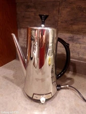 Vtg. SUNBEAM Coffeemaster VISTA 12 Cup  Automatic Percolator Chrome Model VAP-S