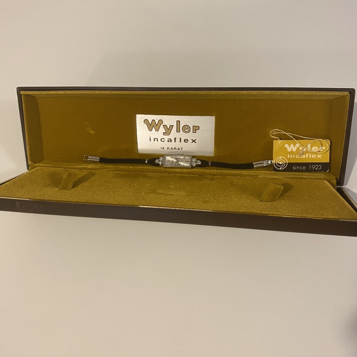 【HYERES LOR】23FW★ Colombe d'Or 001 14K NC S_Full Dia WYLER Incaflex 14K White Gold Diamond Ladies Vintage Watch w