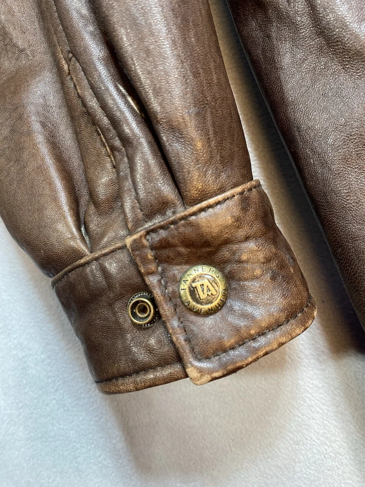 Jaqueta de couro de cordeiro marrom masculina Tanners Avenue 2XL - Imagem 3 de 4