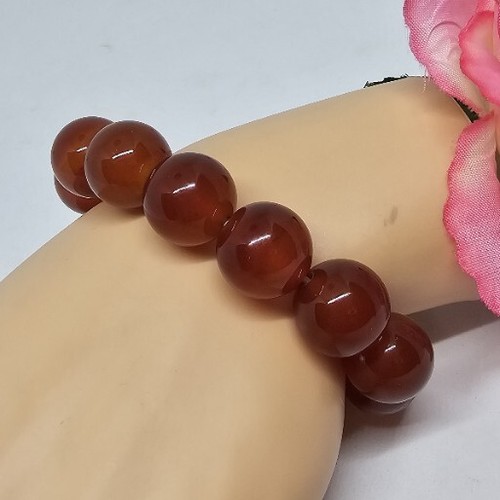 Carnelian Agate Beaded Stretch Stackable Bracelet - Picture 8 of 12