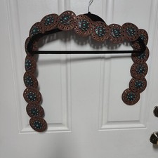Nocona Women  s Brown Circle Belt Studded Turquoise XL, FLAWS